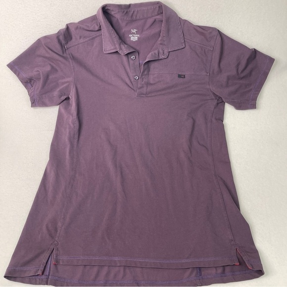 arc'teryx captive polo shirt plum size large - Picture 1 of 9
